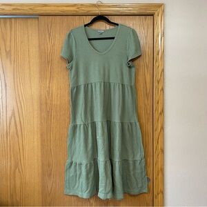 Green Tiered Midi Dress